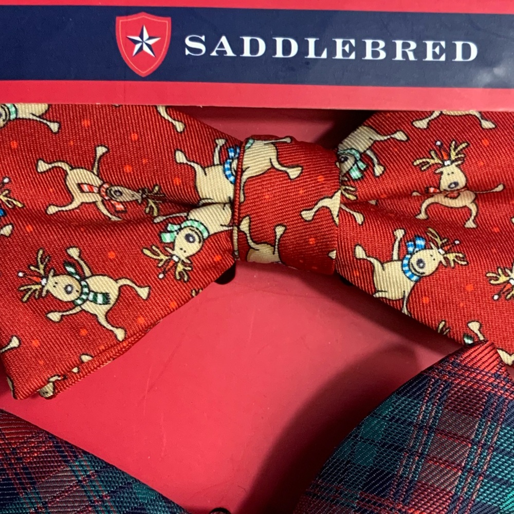 Saddlebred Christmas Bow Tie Set - Picture 2 of 8